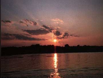 sunset on the gloucester bay, massachusetts